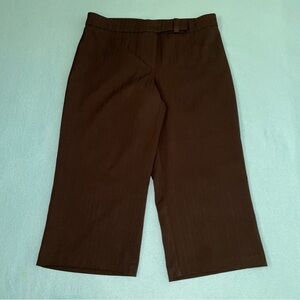 METRO GIRL black pinstripe mid rise capris wide leg textured New size 12 P